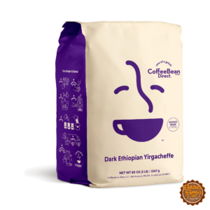 Coffee Bean Direct Dark Ethiopian Yirgacheffe, Whole Bean, Dark Roast, 5 lb