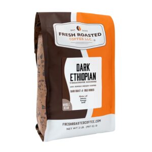 Fresh Roasted Coffee Dark Ethiopian Yirgacheffe Kochere, Whole Bean, 2 lb