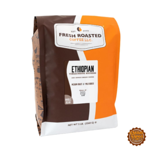 Fresh Roasted Coffee Ethiopian Yirgacheffe Kochere, 5 lb whole bean bag.