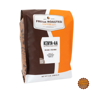 Fresh Roasted Coffee Kenya AA, Whole Bean, Medium Dark Roast, 5 lb
