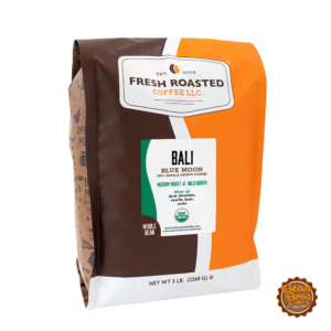 Fresh Roasted Coffee Organic Bali Blue Moon, Whole Bean, Medium Roast, 5 lb
