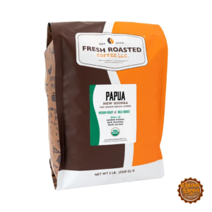 Fresh Roasted Coffee Papua New Guinea, 5 lb whole bean bag