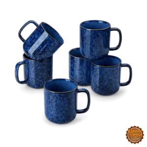 vancasso STARRY Ceramic Coffee Mugs, Set of 6, Blue