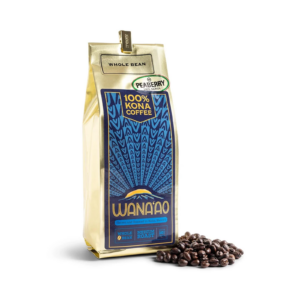 Wana'ao 100% Kona Peaberry Coffee, Whole Bean, 16 oz